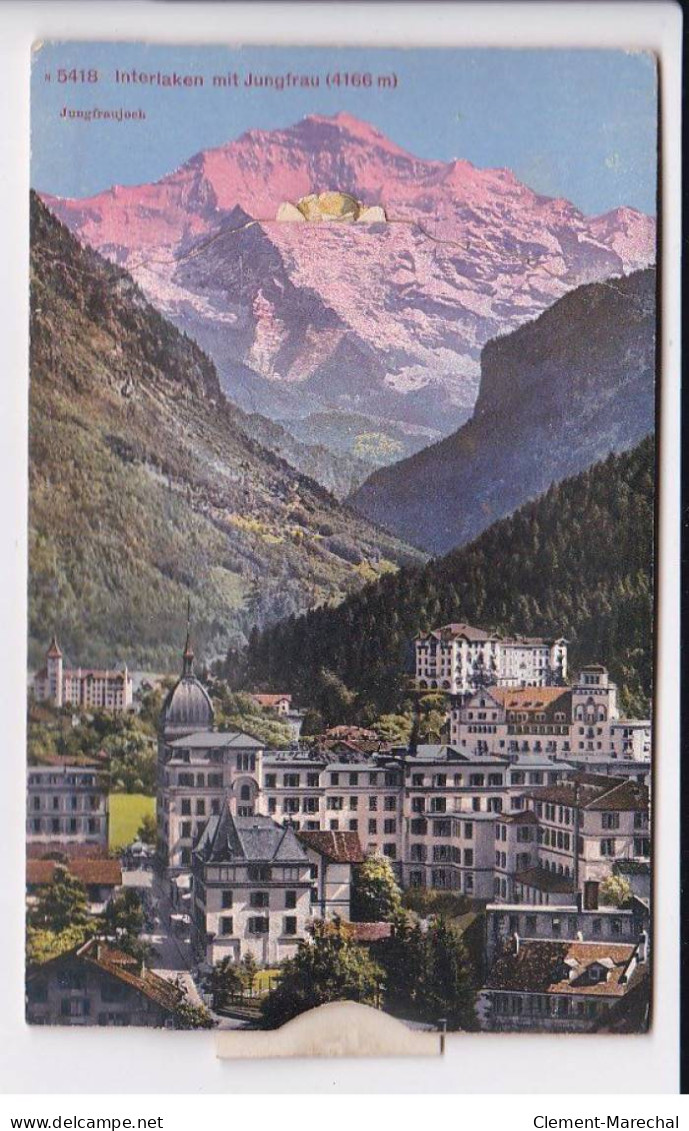 SYSTEME : Femme à Interlaken En Suisse (Jungfrau) (tirette) (mechanical) - Très Bon état - Dreh- Und Zugkarten