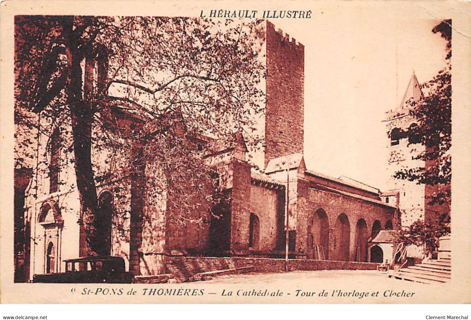 SAINT PONS DE THOMIERES - La Cathédrale - Tour De L'Horloge Et Clocher - Très Bon état - Saint-Pons-de-Thomières