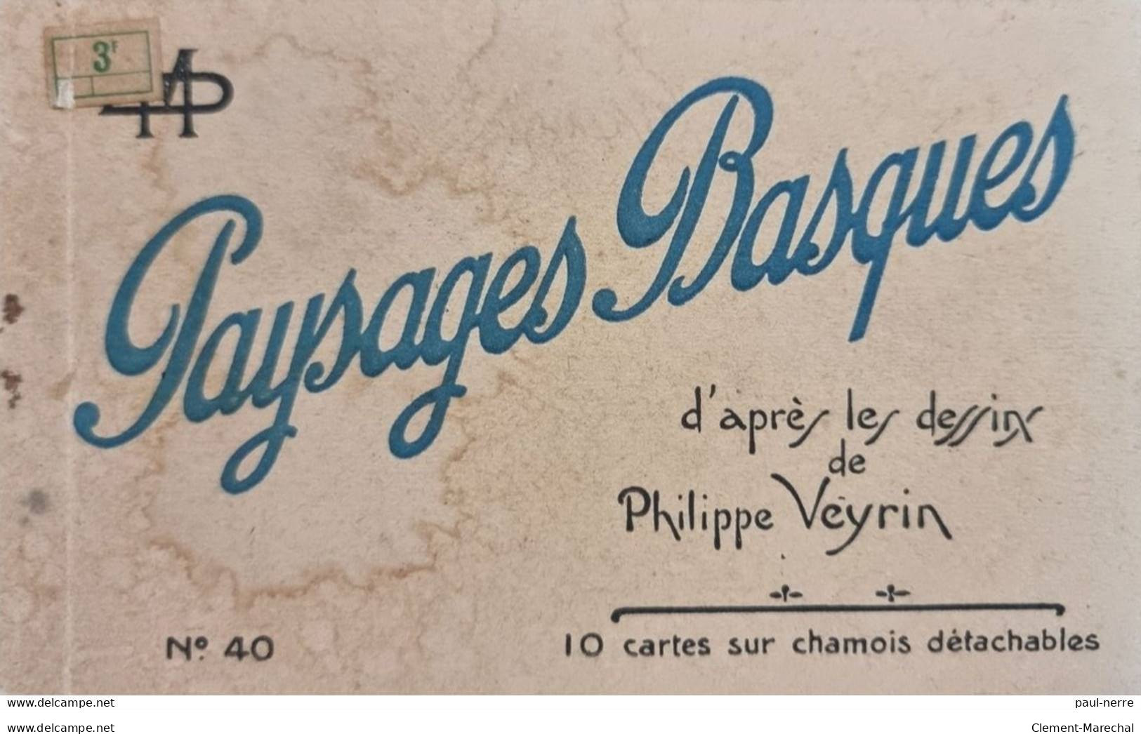10 CPA Sur Chamois Détachables, Paysages Basques D'après Les Dessins De Philippe Veyrin - Bon état - Other & Unclassified