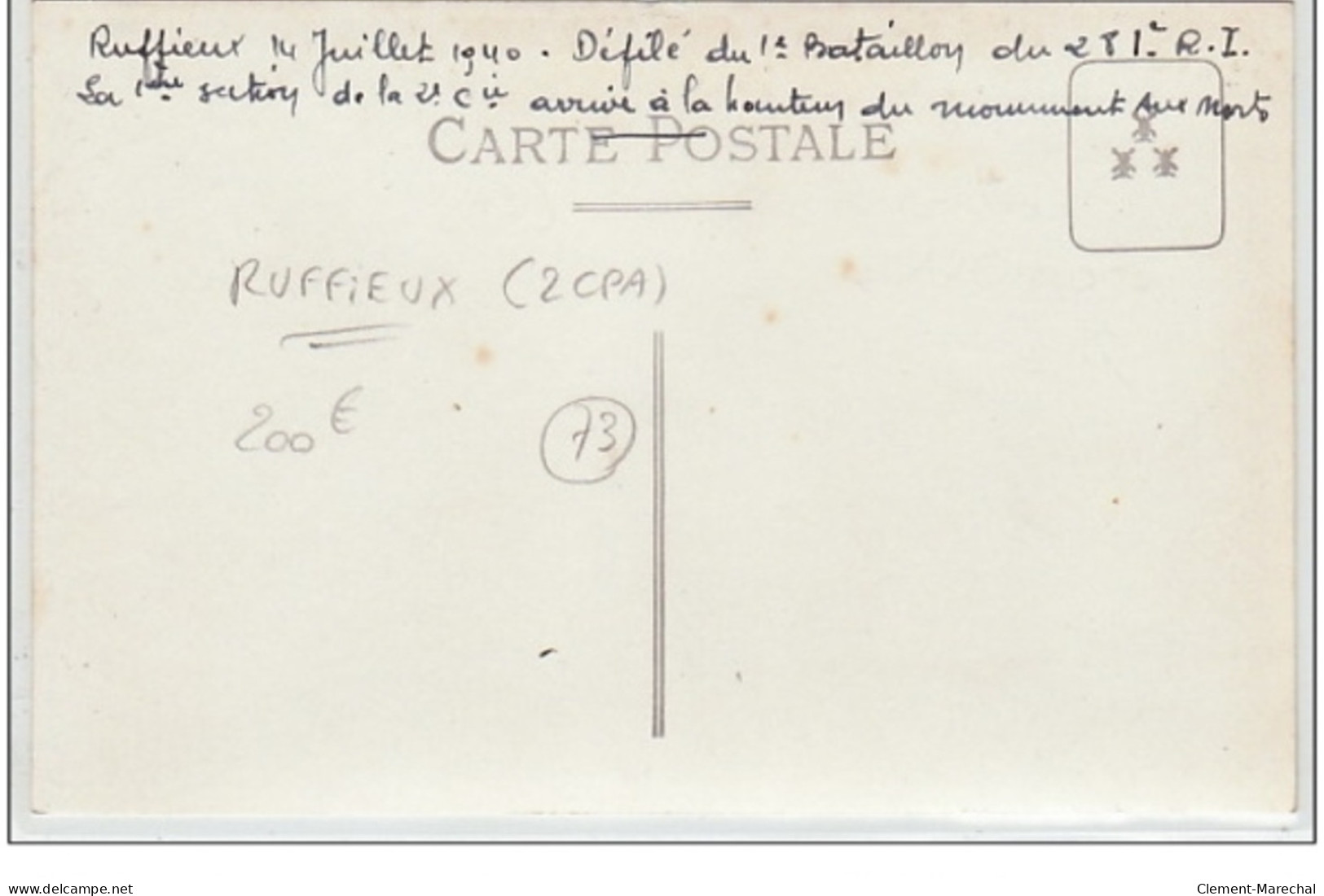 RUFFIEUX Lot De 2 Cartes Photos Du Défilé Du 14 Juillet 1940 - Très Bon état - Autres & Non Classés