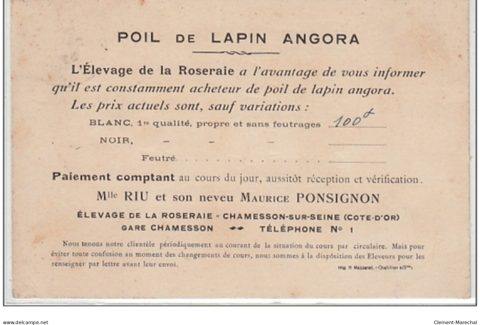 NOGENT SUR VERNISSON : élevage De Lapins Angora (plus Une Carte Publicitaire Non-illustrée) - Très Bon état - Autres & Non Classés