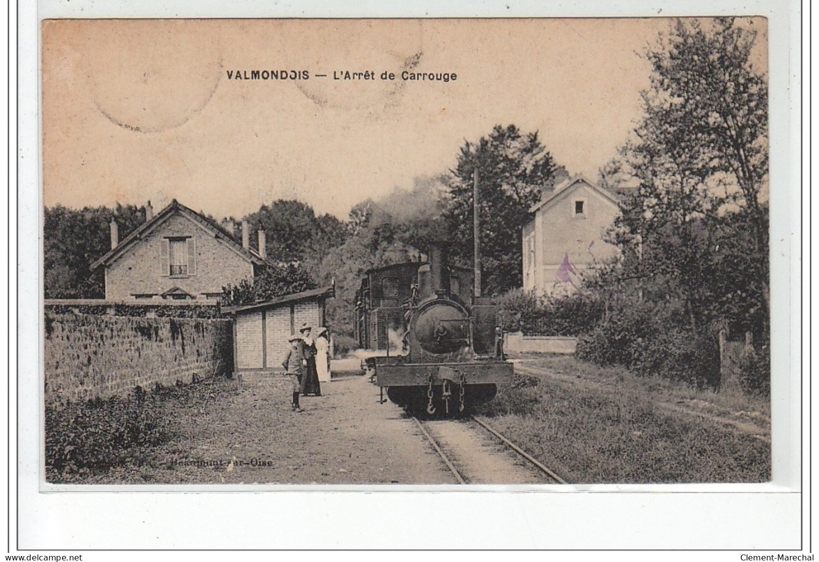 VALMONDOIS : L'arrêt De Carrouge (gare Et Train) - Très Bon état - Valmondois