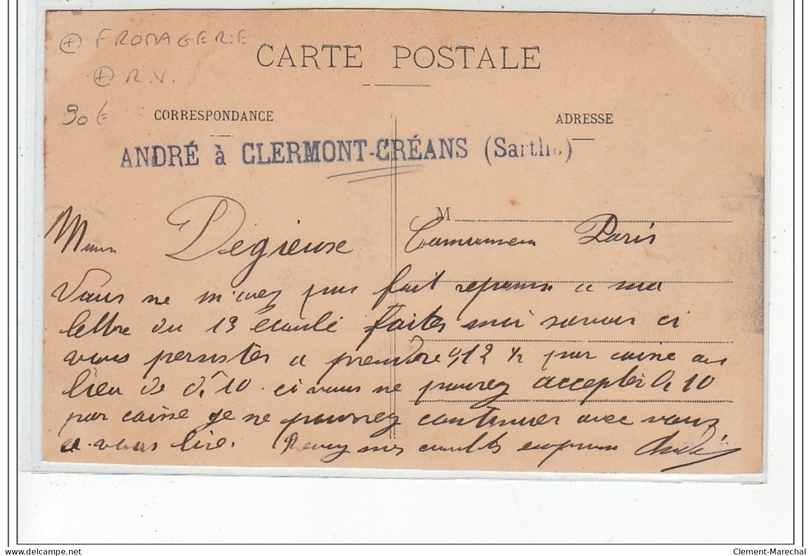 CLERMONT-CREAN : Fromagerie Du Doucay - Emile ANDRE - Très Bon état - Other & Unclassified