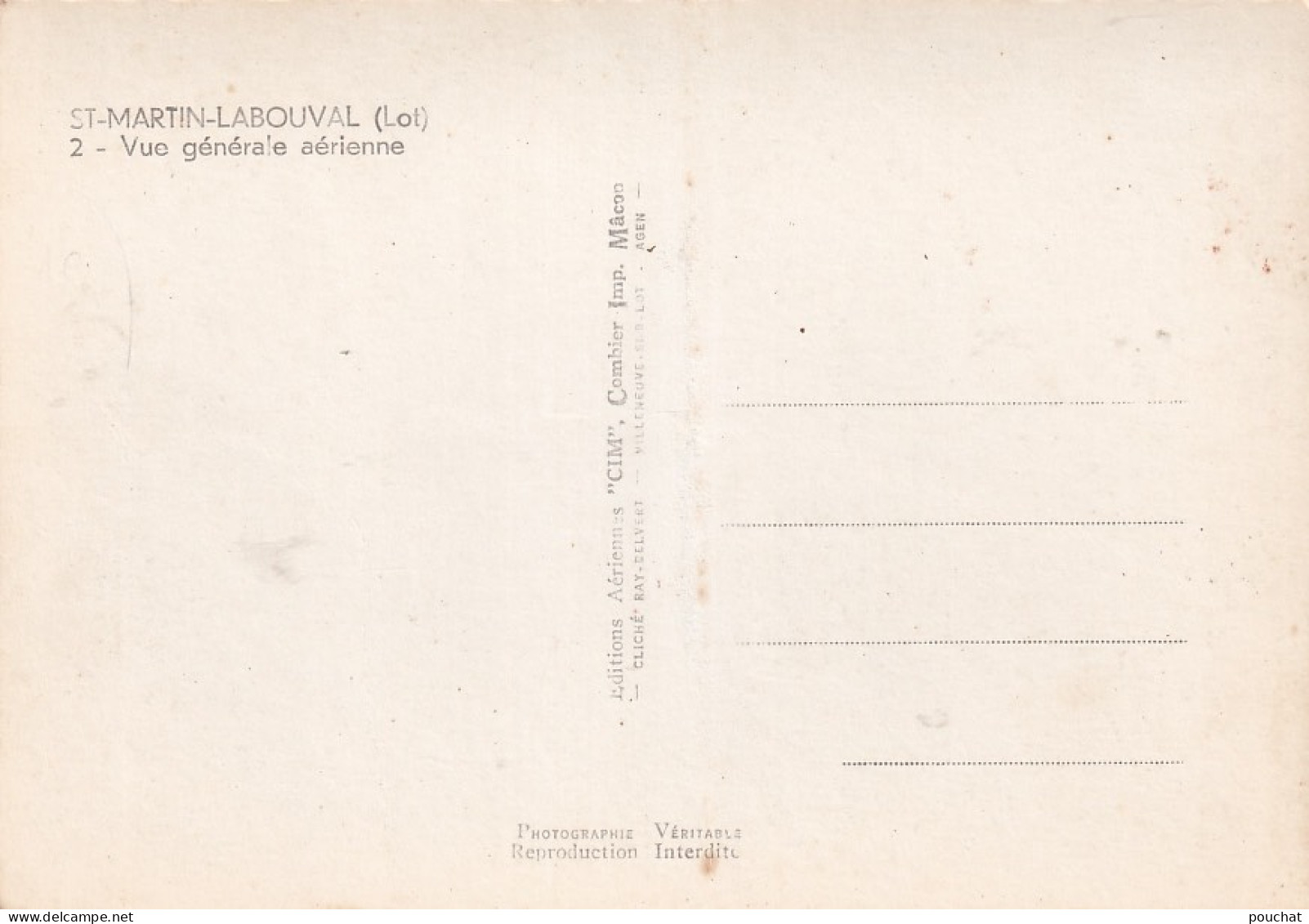 VE Nw-(46) SAINT MARTIN LABOUVAL - VUE GENERALE AERIENNE - Other & Unclassified