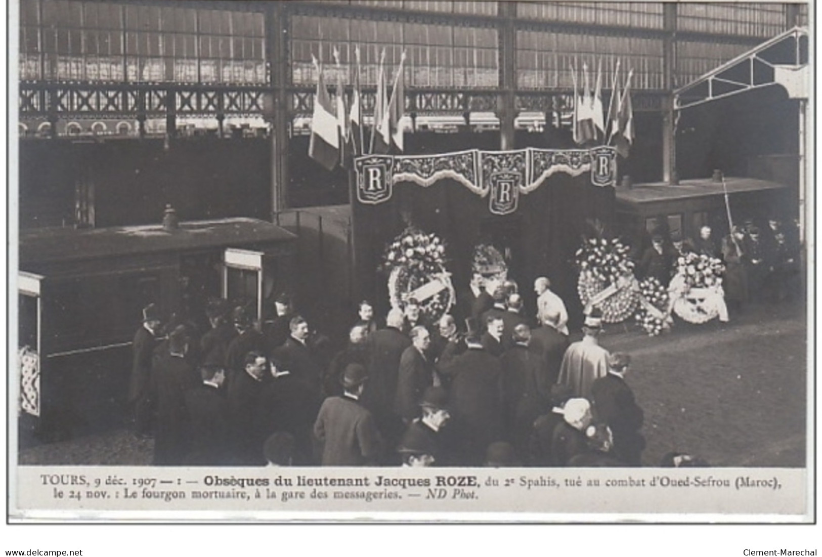 TOURS : Série Complète De 12 Cartes Postales - Obsèques Du Lieutenant Jacques ROZE (militaire Du 2ème Spahis Tué Au Comb - Other & Unclassified