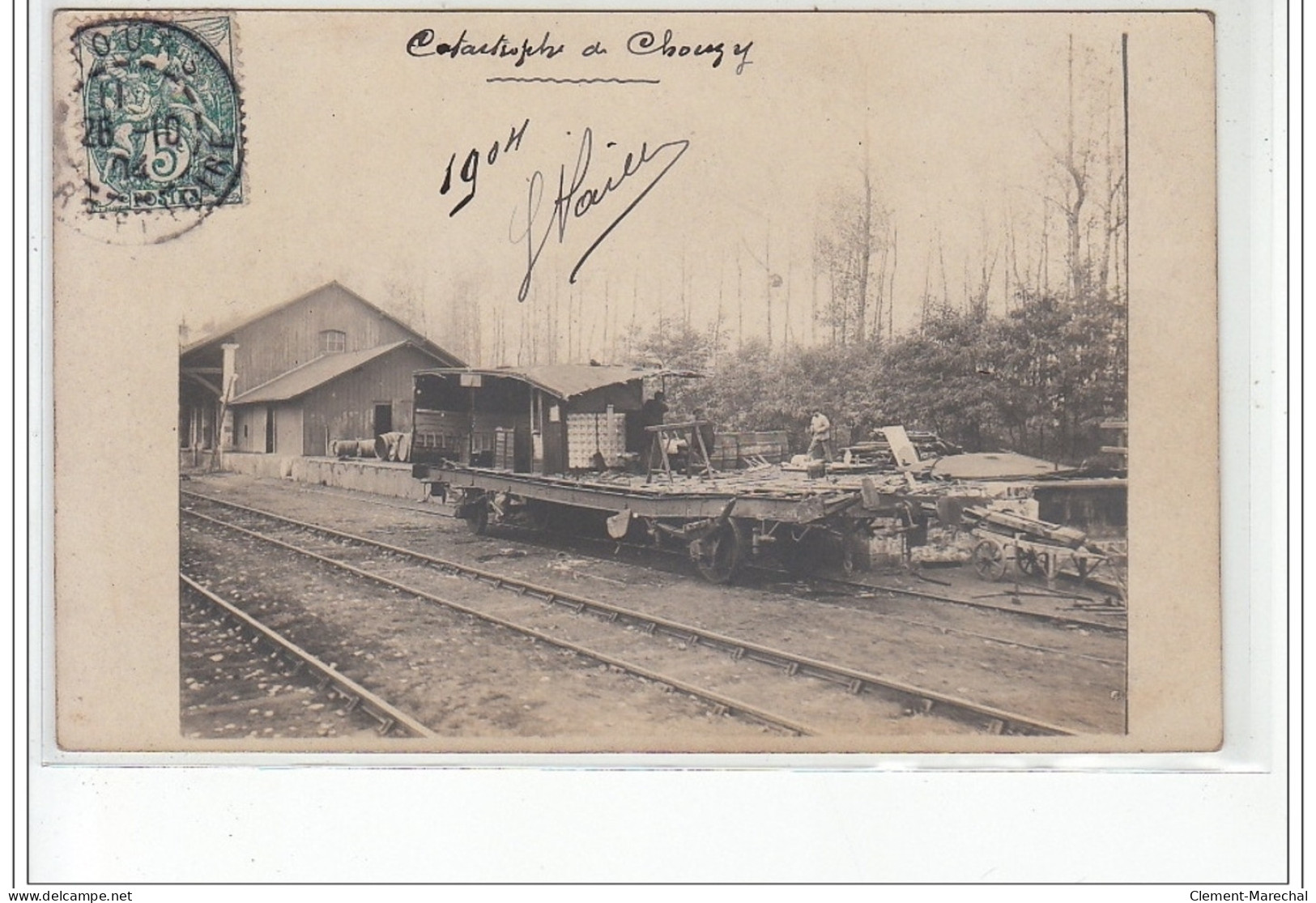 CHOUZY : Carte Photo De L'accident De Chemin De Fer En 1904 - Très Bon état - Autres & Non Classés