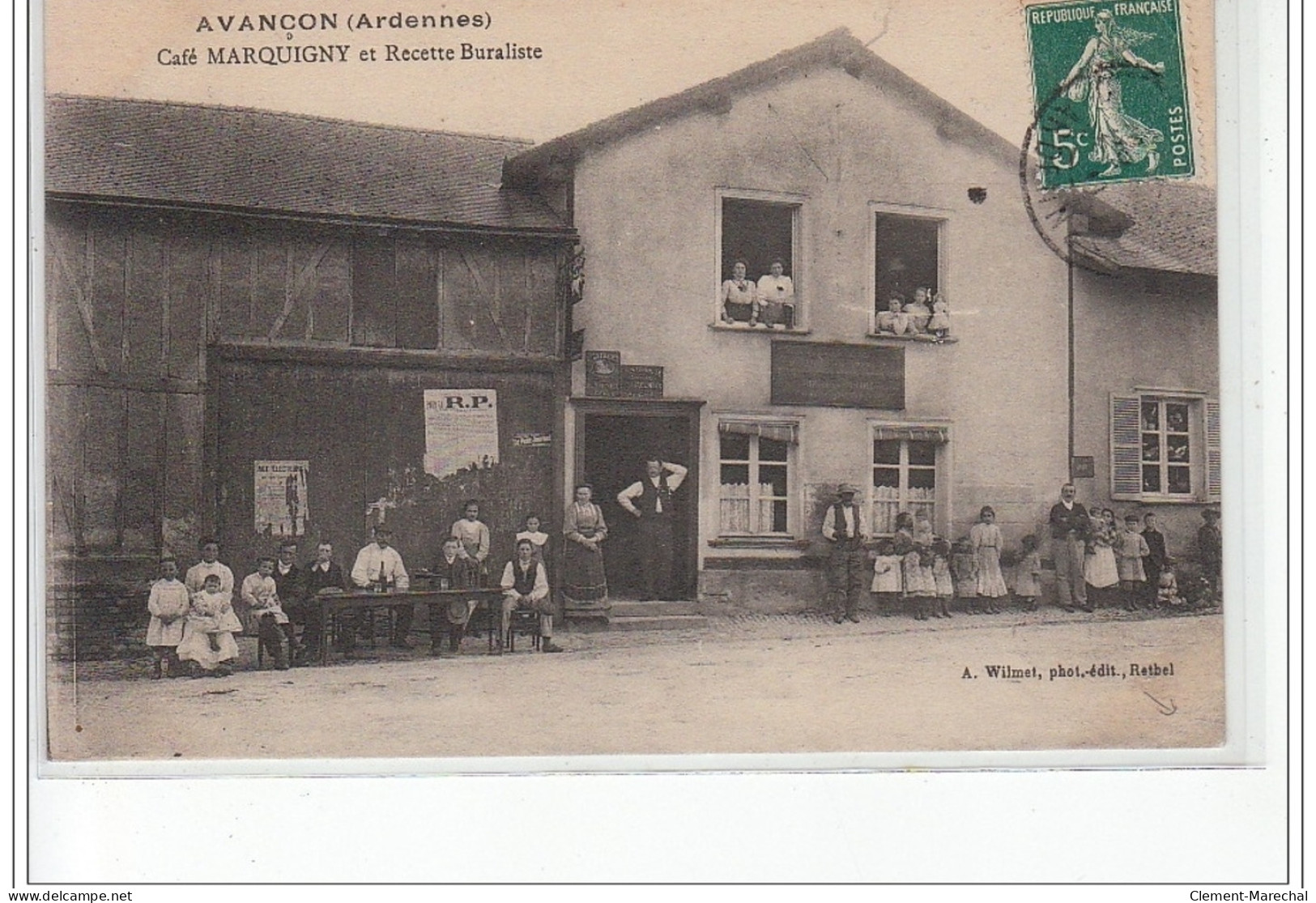 AVANCON : Café Marquigny Et Recette Buraliste - Bon état (un Petit Pli D'angle) - Autres & Non Classés