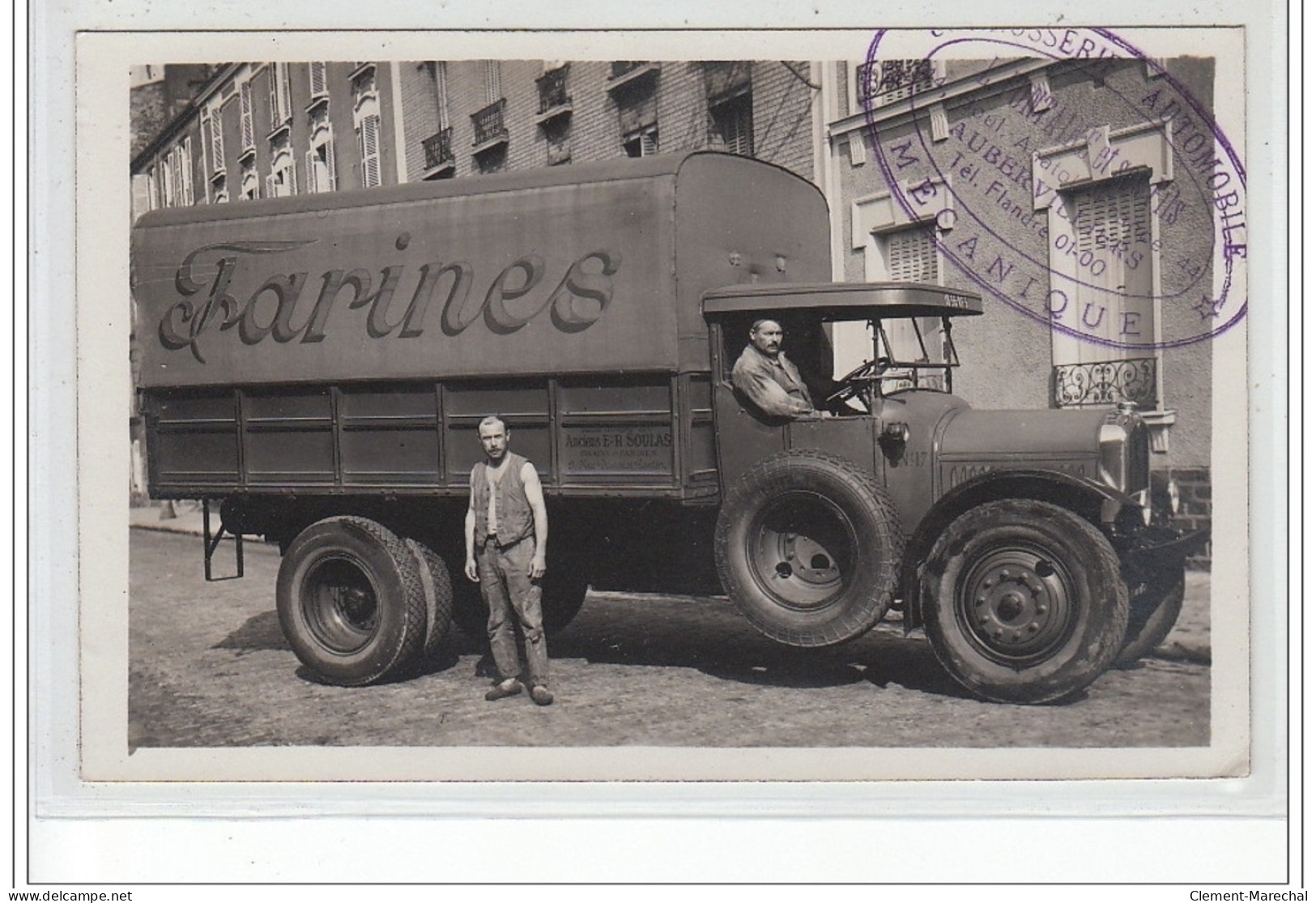 PANTIN : Carte Photo Du Camion De Livraison Des Farines SOULAS  Vers 1930- Très Bon état - Pantin