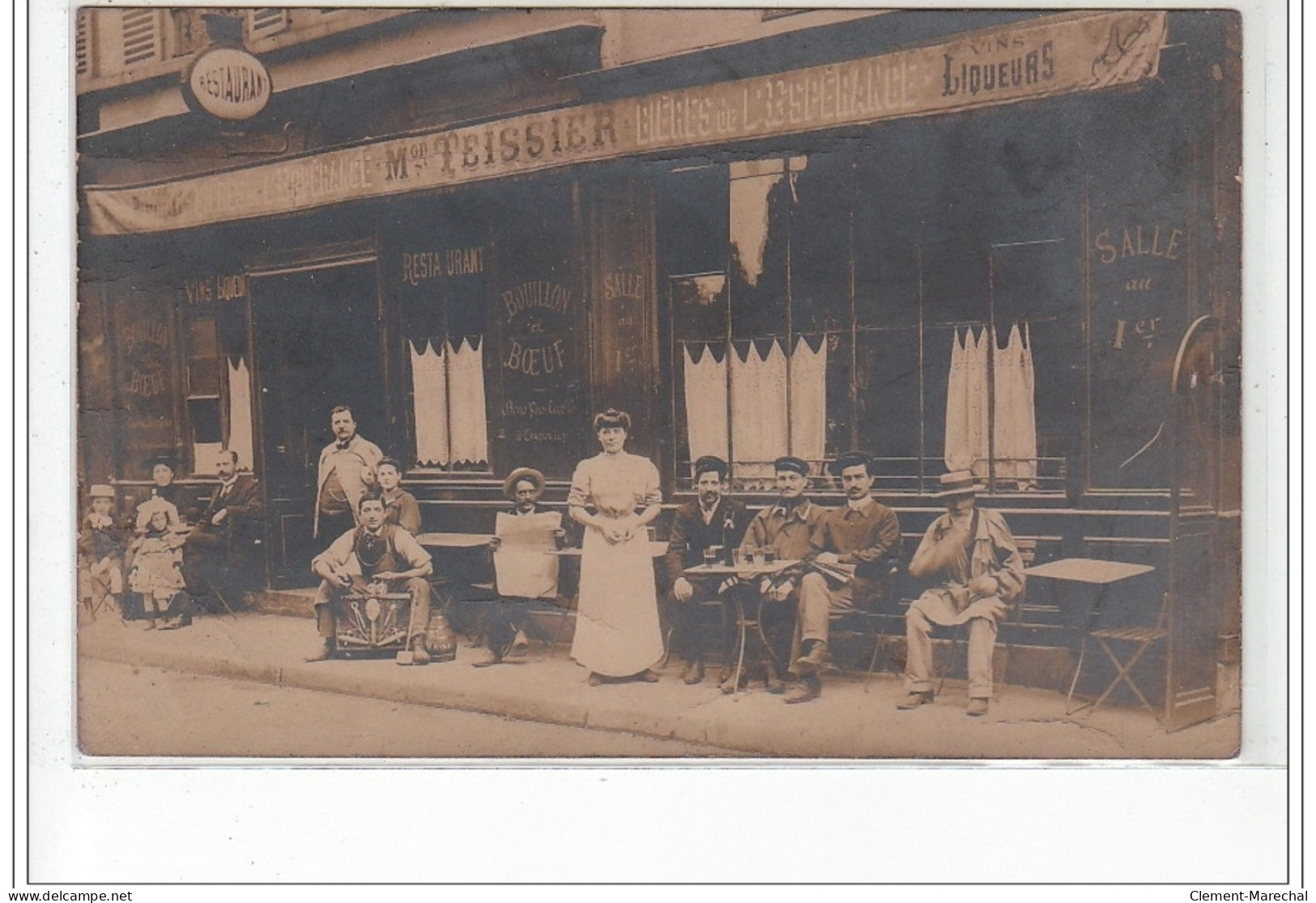 MONTREUIL SOUS BOIS : Carte Photo Du Café-restaurant TEISSIER (22 Bis Rue Dombasle) - Très Bon état - Montreuil
