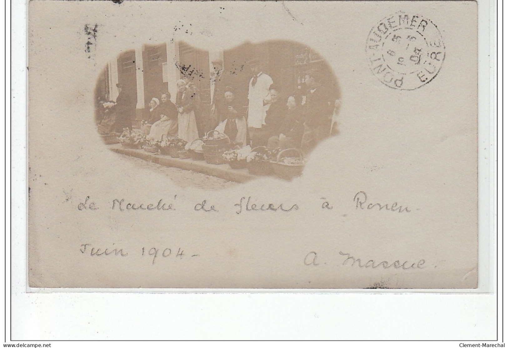 ROUEN : Carte Photo Du Marché Aux Fleurs En 1904 - Très Bon état - Rouen