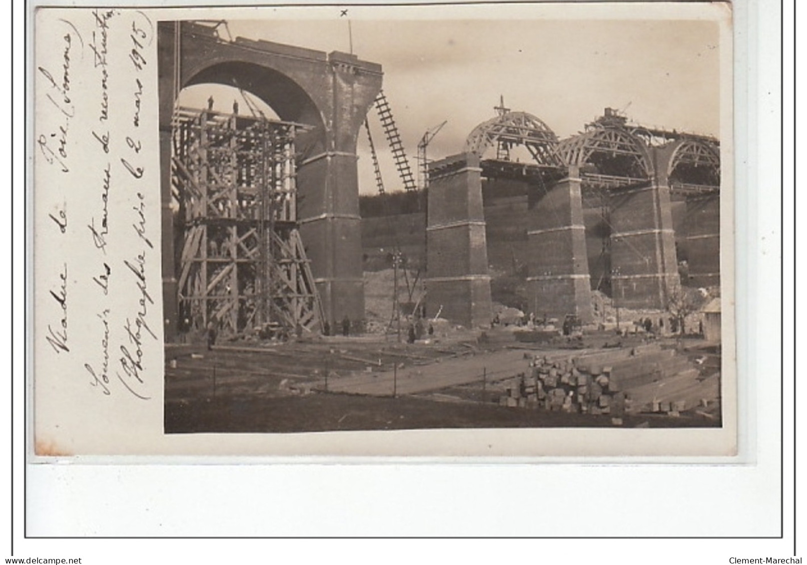 POIX : Carte Photo Des Travaux De Reconstruction Du Viaduc En 1915 - Très Bon état - Poix-de-Picardie