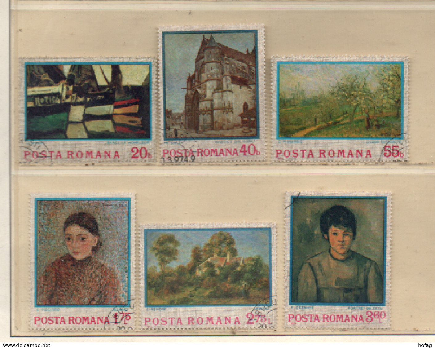 Rumänien 1974 MiNr.: 3175-3180 Impressionisten Gestempelt; Romania Used Scott: 2468-2473  Yt: 2822-2827 Sg: 4056-4061 - Usado