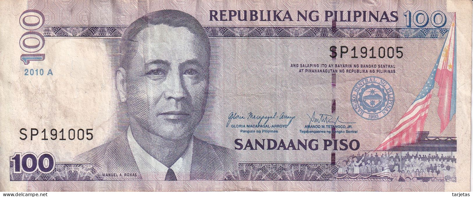 BILLETE DE FILIPINAS DE 100 PISO DEL AÑO 2010  (BANKNOTE) - Philippines