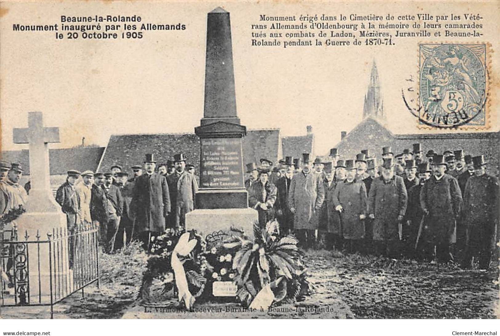 BEAUNE LA ROLANDE - Monument Inauguré Par Les Allemands Le 20 Octobre 1905 - Très Bon état - Beaune-la-Rolande