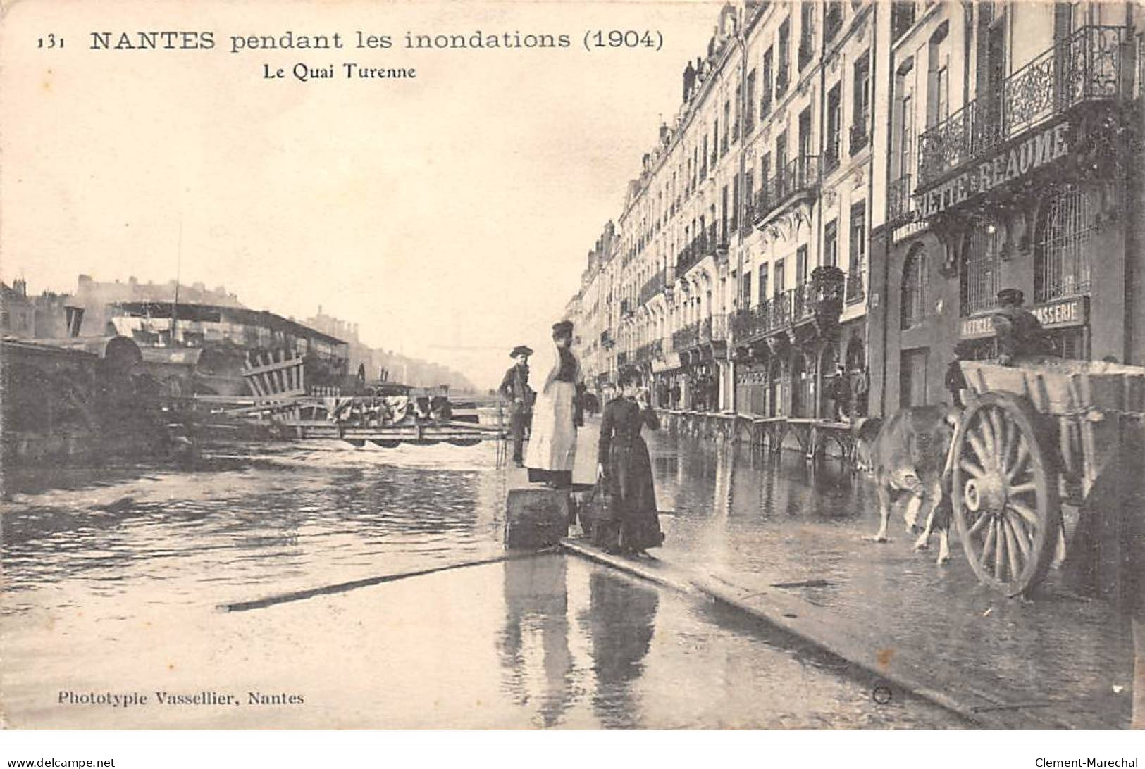 NANTES Pendant Les Inondations 1904 - Le Quai Turenne - Très Bon état - Nantes