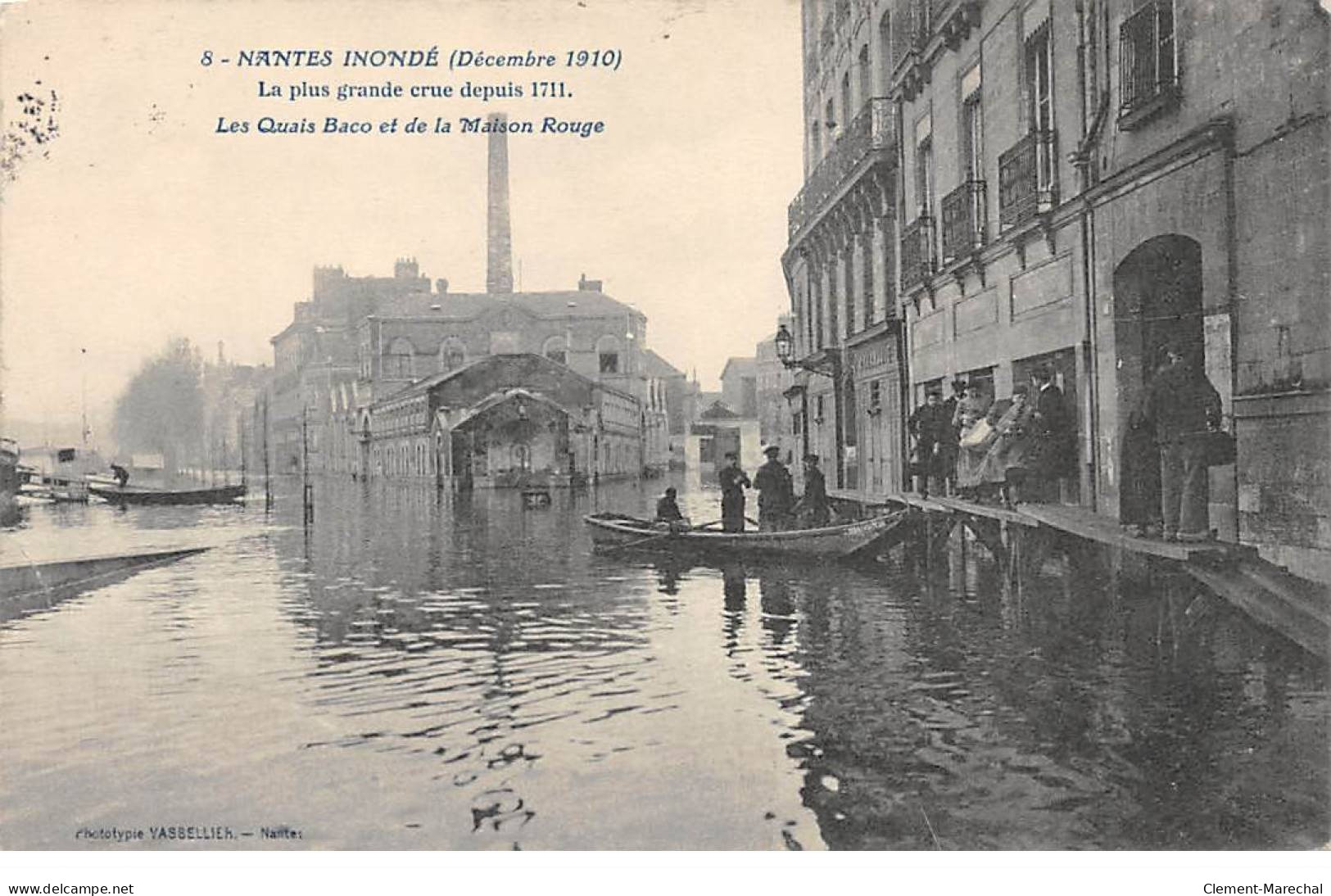 NANTES Inondé - Décembre 1910 - Les Quais Baco Et De La Maison Rouge - Très Bon état - Nantes