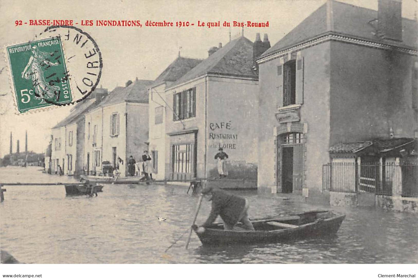 BASSE INDRE - Les Inondations - Décembre 1910 - Le Quai Du Bas Rouaud - Très Bon état - Basse-Indre