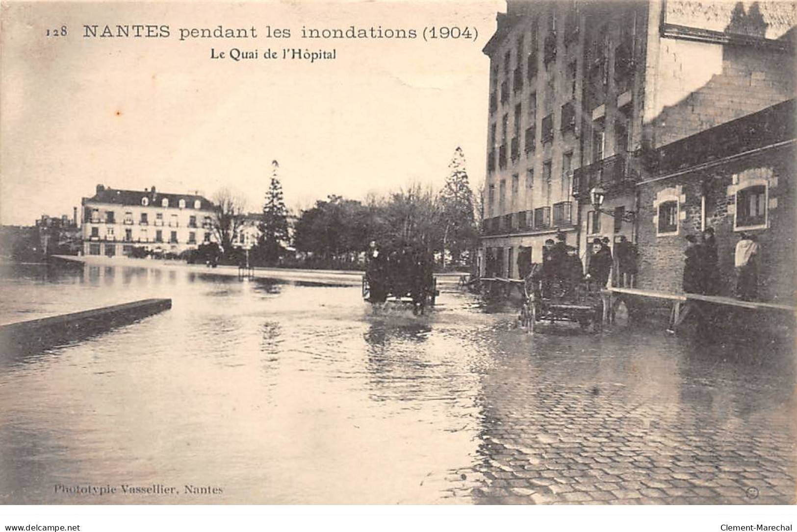 NANTES Pendant Les Inondations Février 1904 - Le Quai De L'Hôpital - Très Bon état - Nantes