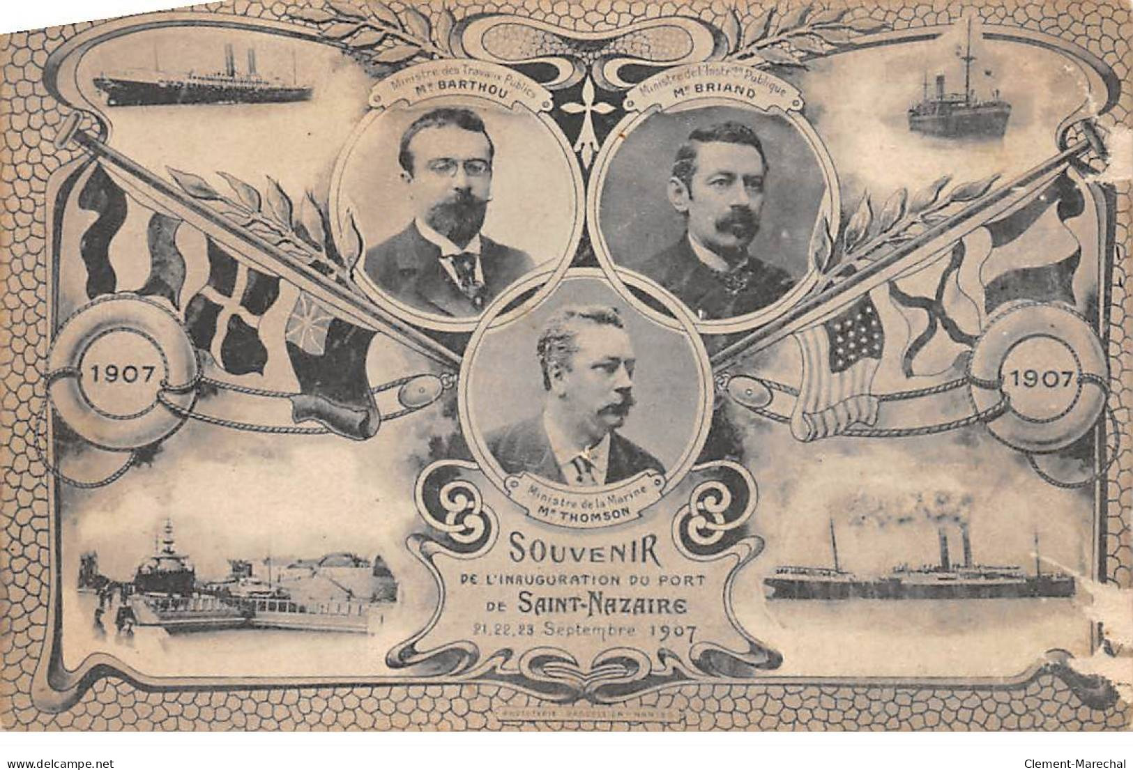 Souvenir De L'Inauguration Du Port De SAINT NAZAIRE - Septembre 1907 - état - Saint Nazaire
