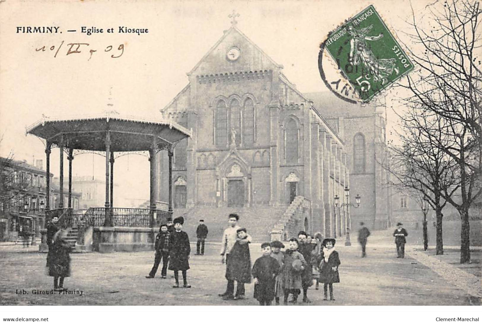 FIRMINY - Eglise Et Kiosque - Très Bon état - Firminy