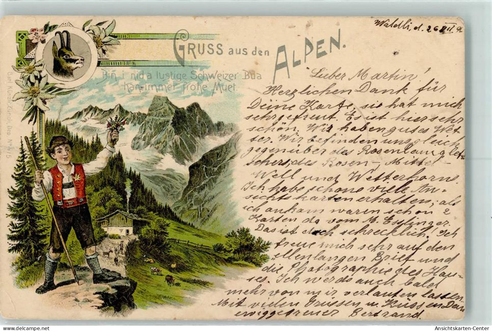 13147906 - Nr. 475 Gruss Aus Den Alpen Lithographie  AK - Other & Unclassified