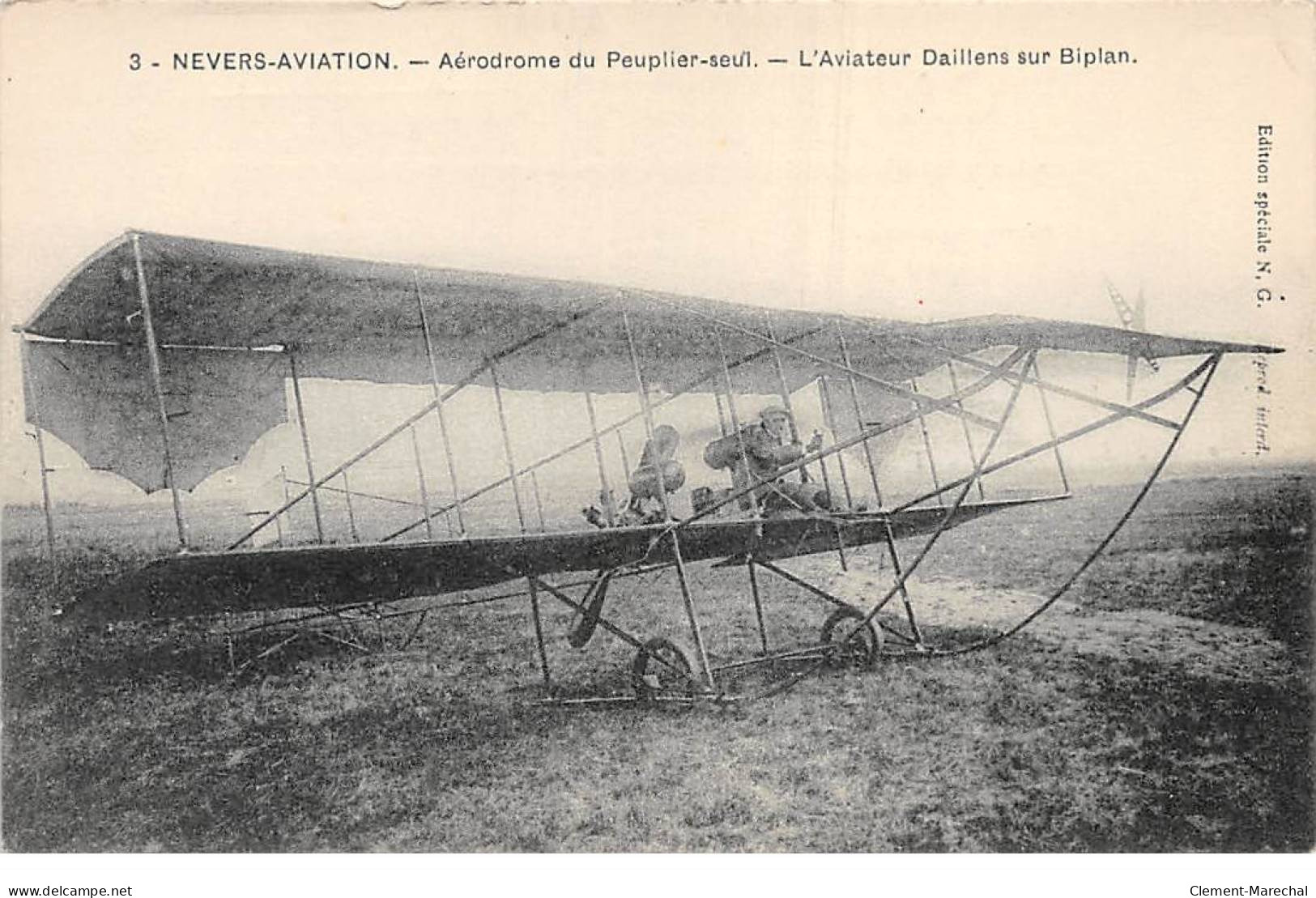 NEVERS - Aviation - Aérodrome Du Peuplier Seul - L'Aviateur Daillens Sur Biplan - Très Bon état - Nevers