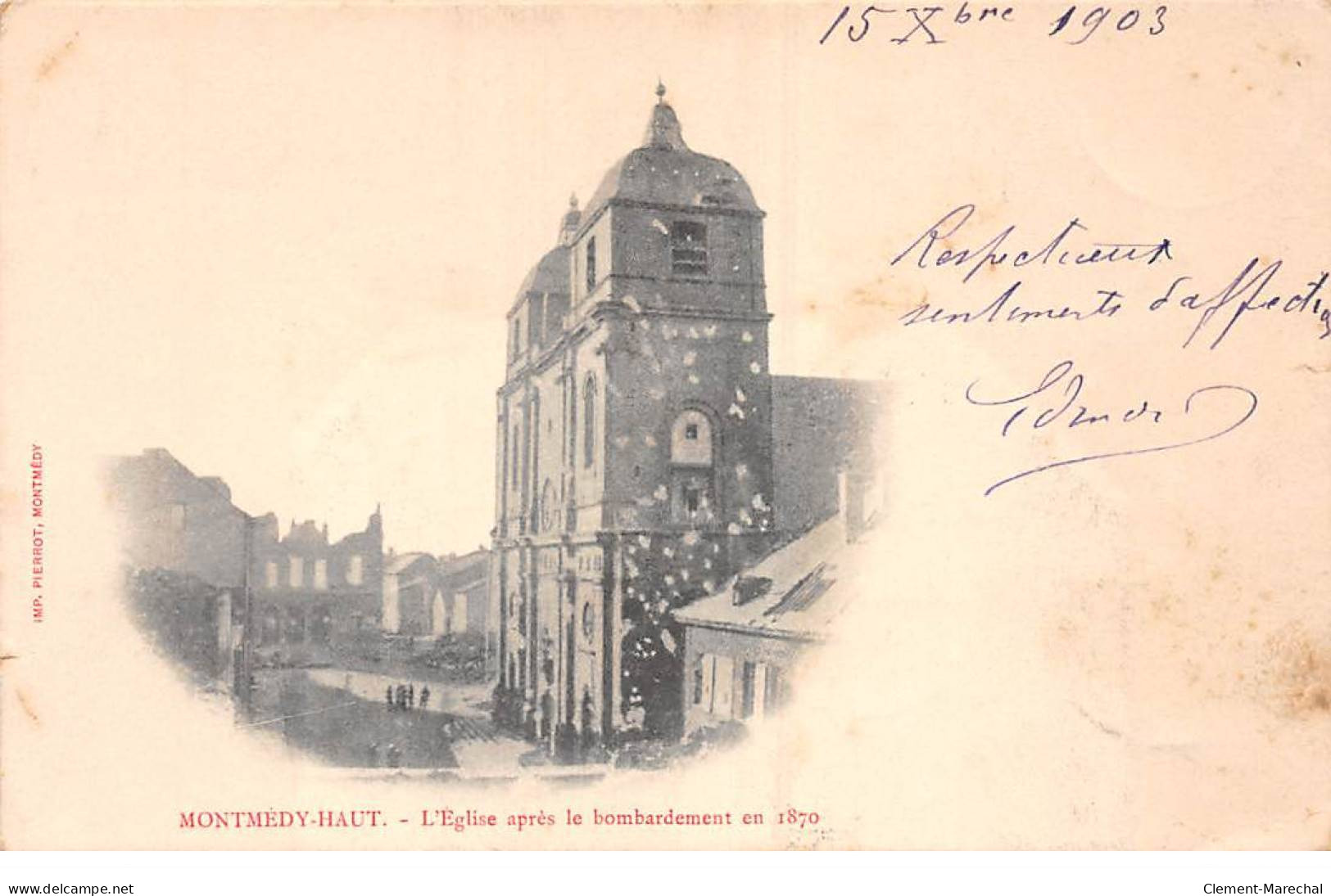 MONTMEDY HAUT - L'Eglise Après Le Bombardement En 1870 - Très Bon état - Montmedy