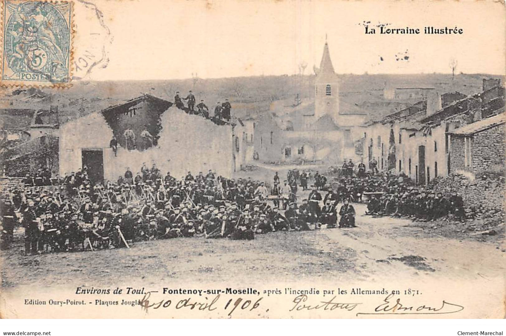 FONTENOY SUR MOSELLE Après L'incendie Par Les Allemands En 1871 - état - Other & Unclassified