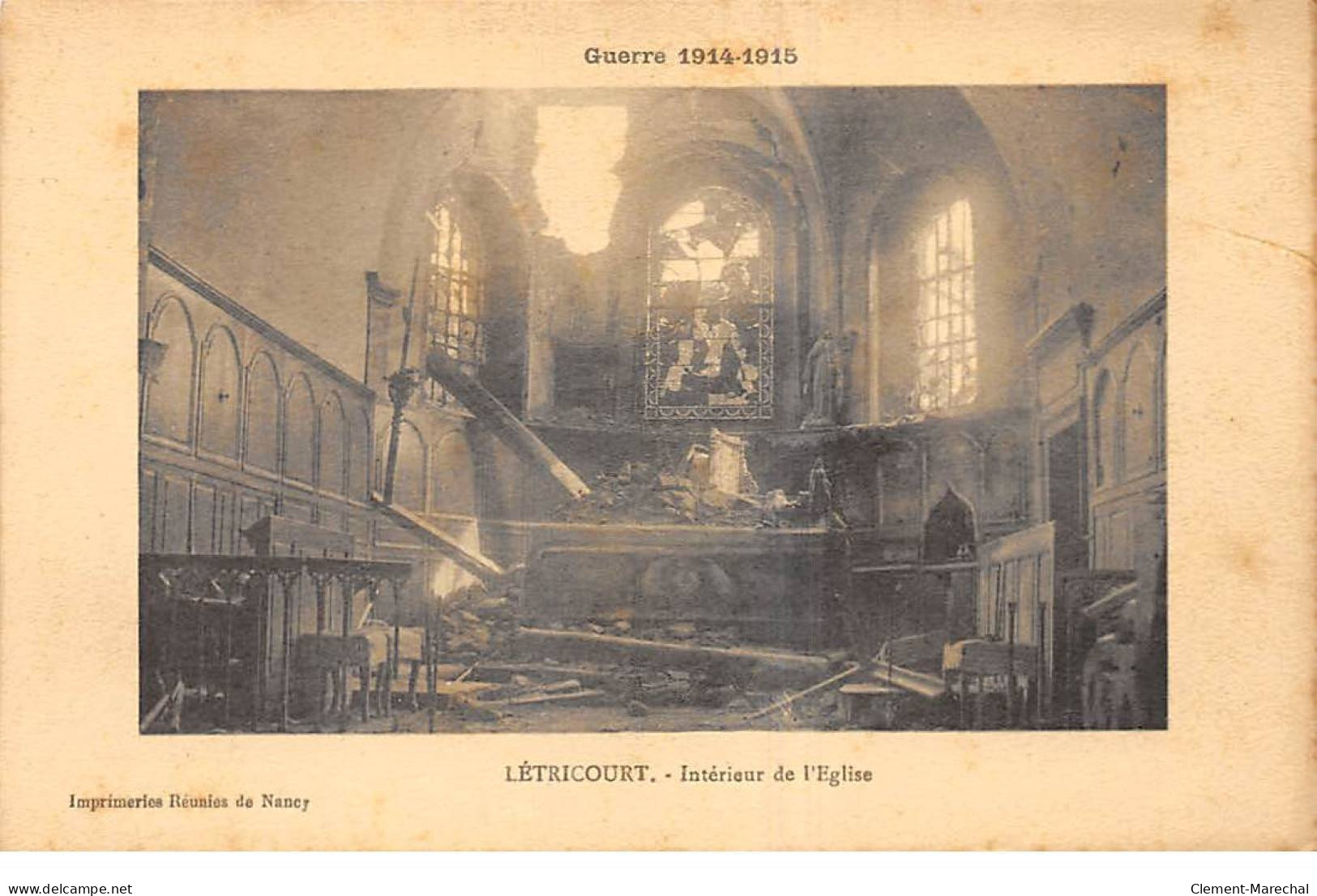 LETRICOURT - Guerre 1914 - Intérieur De L'Eglise - Très Bon état - Other & Unclassified