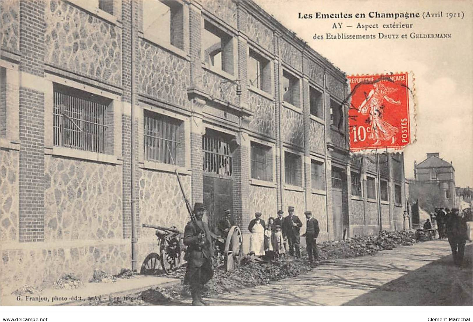 AY - Les Emeutes En Champagne - Avril 1911 - Etablissement Deutz Et Geldermann - état  - Ay En Champagne