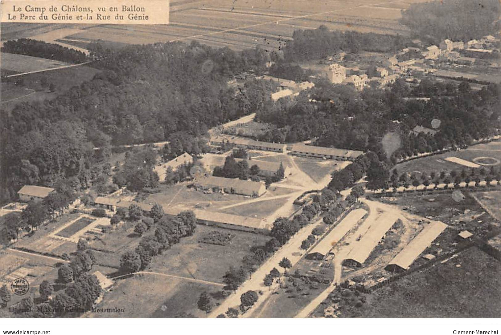 Le CAMP DE CHALONS , Vu En Ballon - Le Parc Du Génie Et La Rue Du Génie - Très Bon état  - Camp De Châlons - Mourmelon