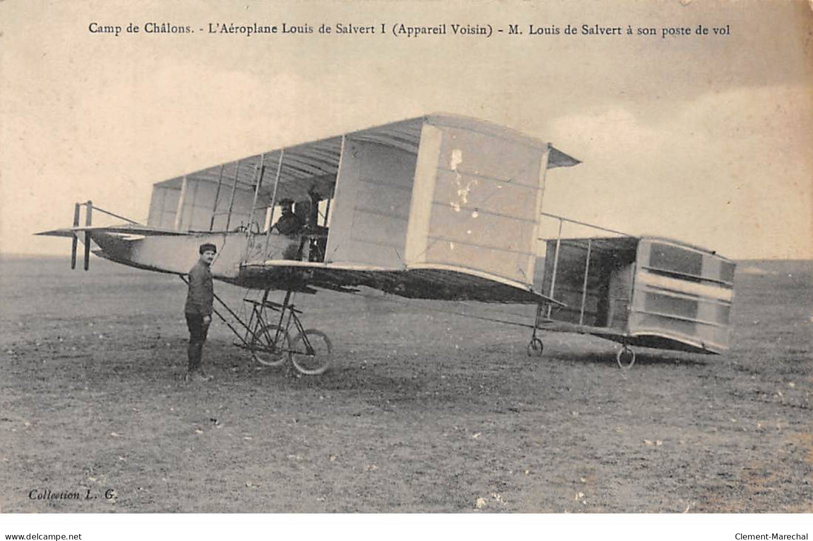 CAMP DE CHALONS - L'Aéroplane Louis De Salvert 1 - Très Bon état  - Camp De Châlons - Mourmelon