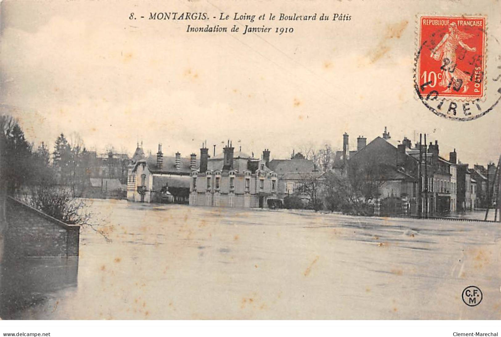 MONTARGIS - Le Loing Et Le Boulevard Du Pâtis - Inondation De Janvier 1910 - Très Bon état - Montargis