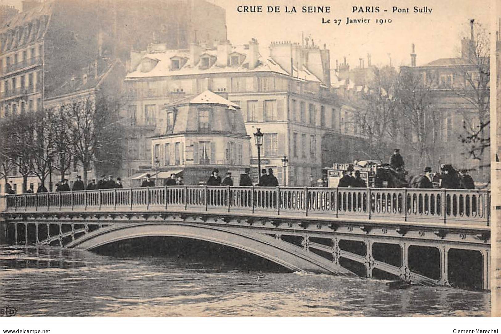 PARIS - Crue De La Seine 1910 - Pont Sully - Très Bon état - Paris Flood, 1910