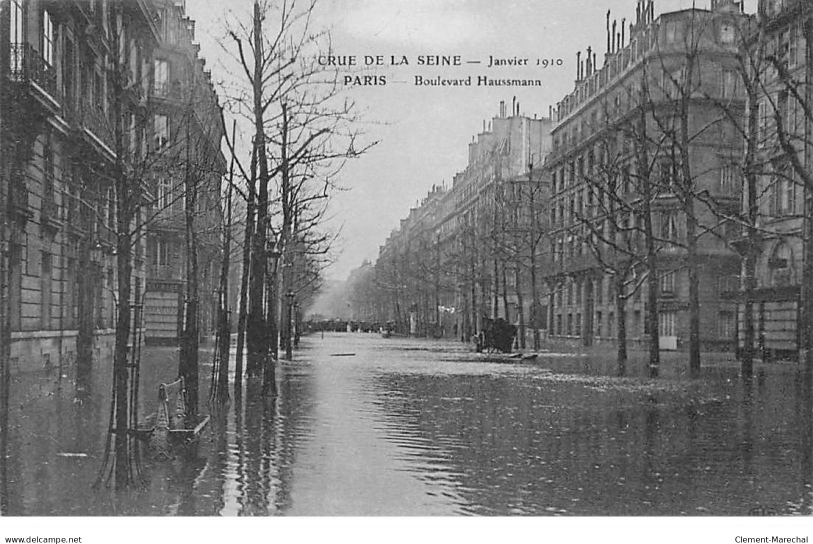 PARIS - Crue De La Seine 1910 - Boulevard Haussmann - Très Bon état - Inondations De 1910