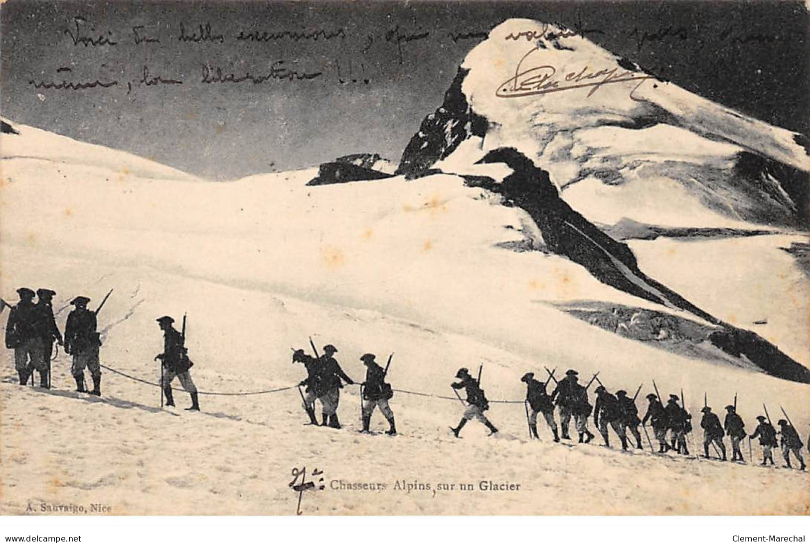 Chasseurs Alpins Sur Un Glacier - Très Bon état - Other & Unclassified