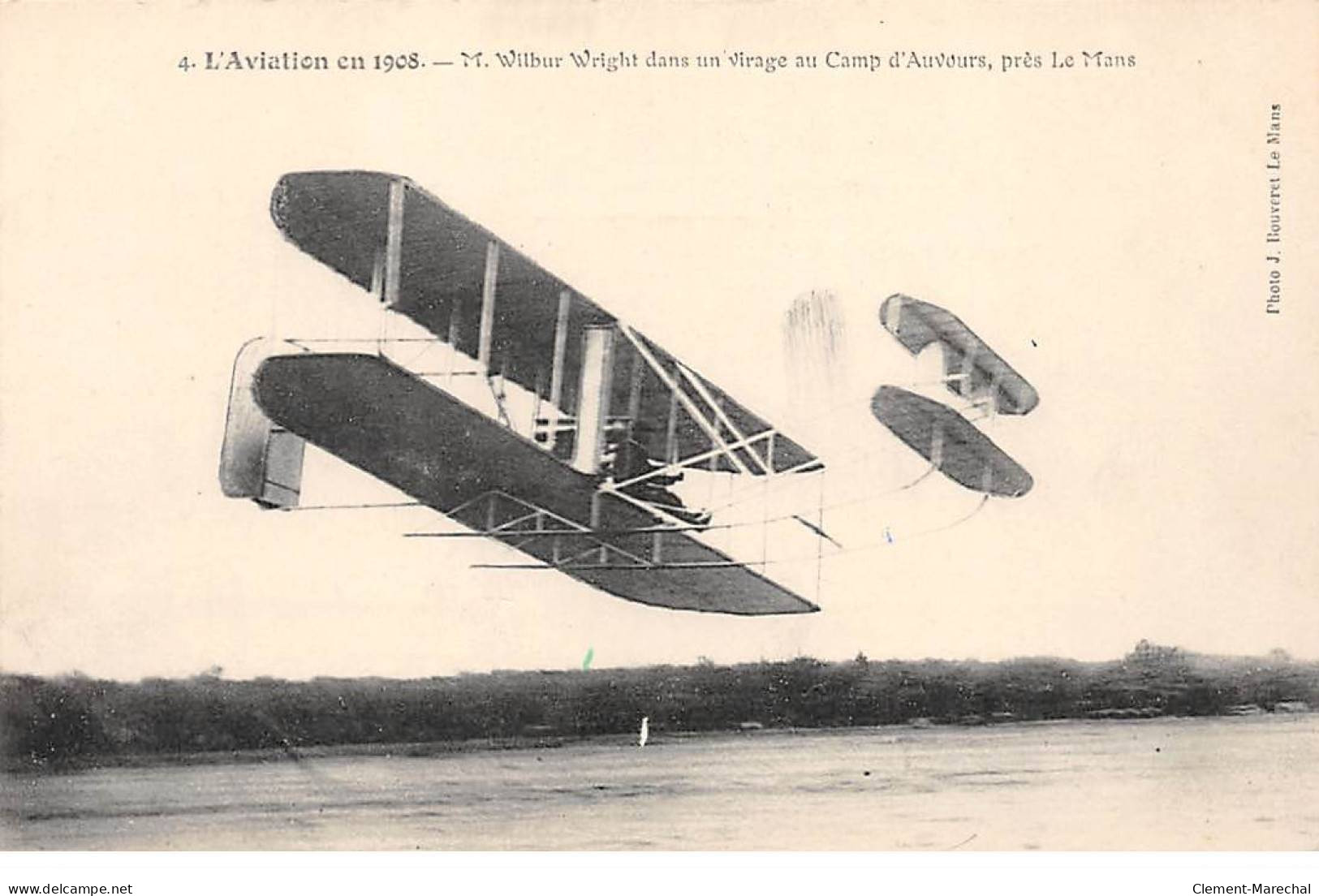 L'Aviation En 1908 - M. Wilbur Wright Dans Un Virage Au CAMP D'AUVOURS Près Le Mans - Très Bon état - Other & Unclassified