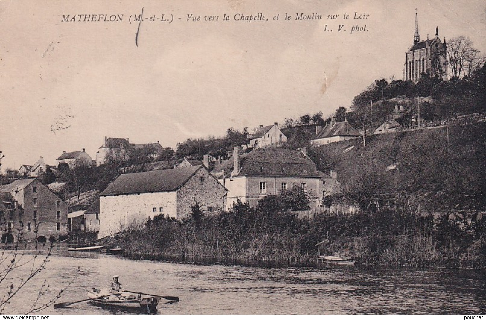 VE Nw-(49) MATHEFLON - VUE VERS LA CHAPELLE , ET LE MOULIN SUR LE LOIR - ANIMATION - CANOTEUR - Otros & Sin Clasificación