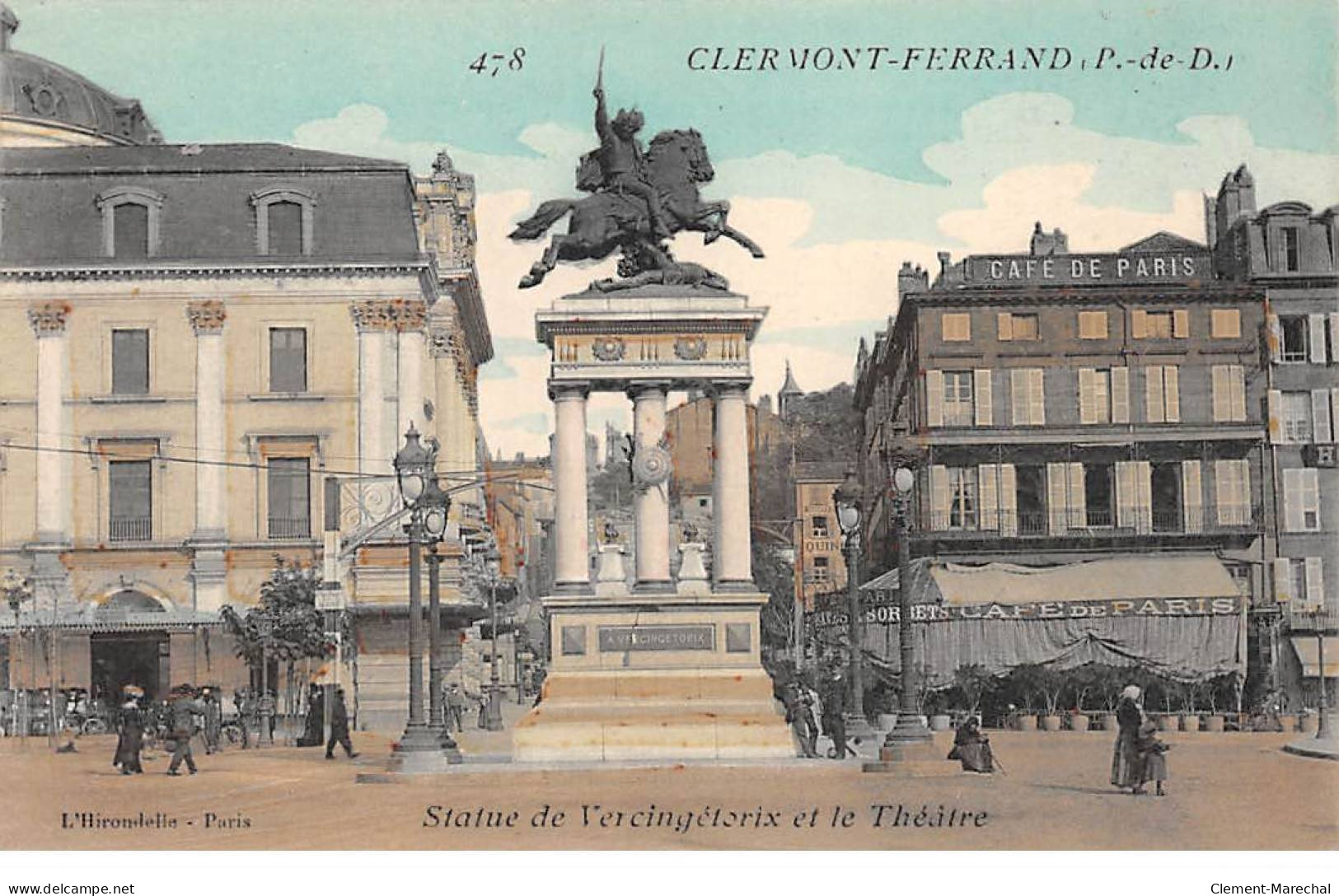CLERMONT FERRAND - Statue De Vercingétorix Et Le Théâtre - Très Bon état - Clermont Ferrand