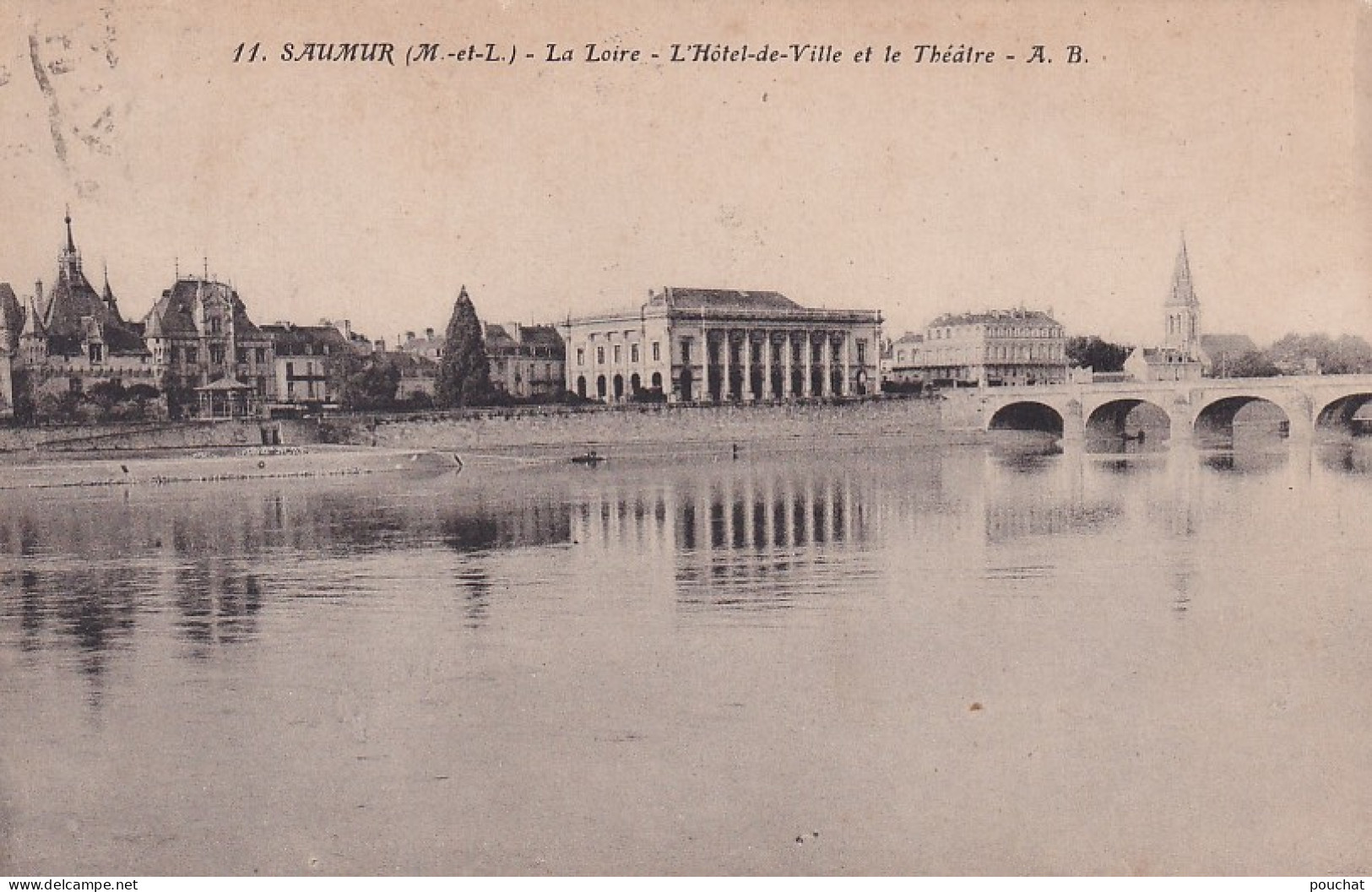 VE Nw-(49) SAUMUR - LA LOIRE - L'HOTEL DE VILLE  ET LE THEATRE - Saumur