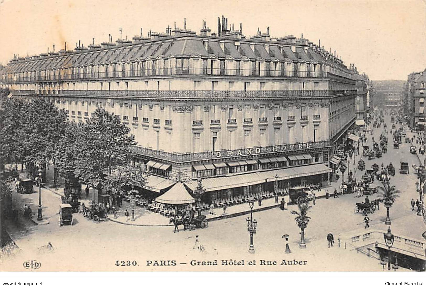 PARIS - Grand Hôtel Et Rue Auber - Très Bon état - Cafés, Hotels, Restaurants