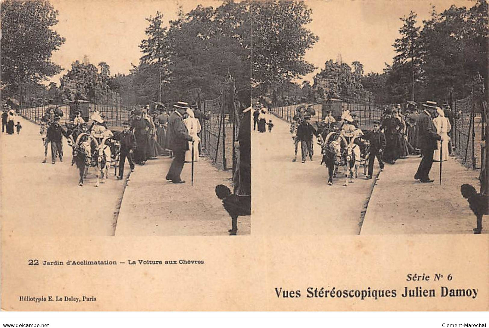 PARIS - Jardin D'Acclimatation - La Voiture Aux Chèvres - Vues Stéréoscopiques Julien Damoy - Très Bon état - Parks, Gärten