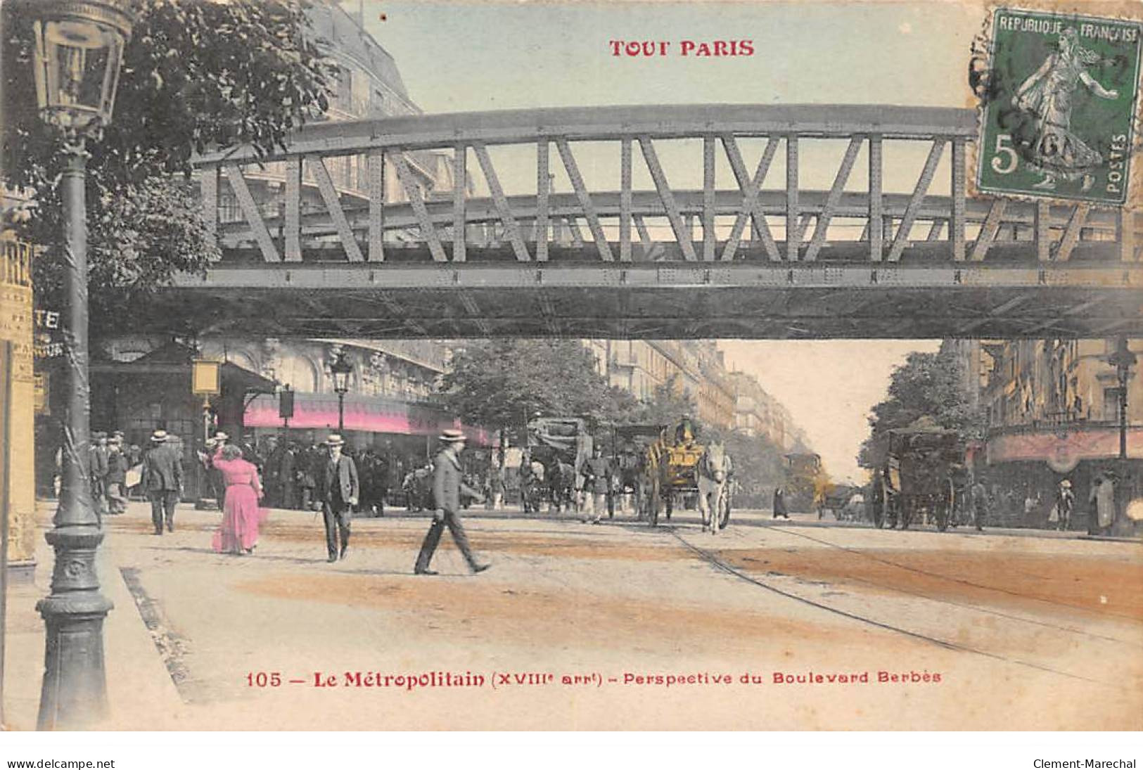 PARIS - Le Métropolitain - Perspective Du Boulevard Barbès - Très Bon état - Pariser Métro, Bahnhöfe