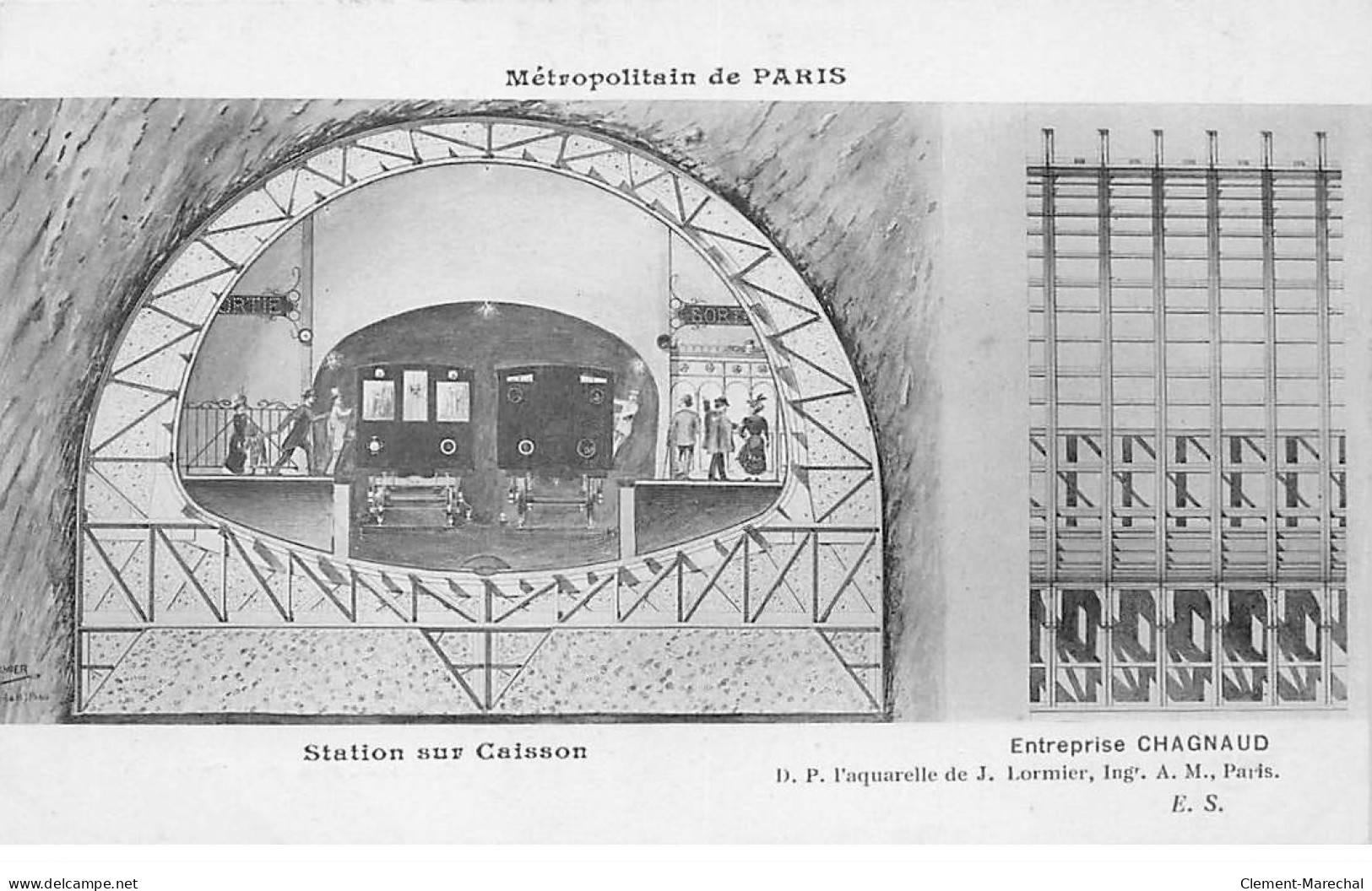 PARIS - Métropolitain De Paris - Station Sur Caisson - Entreprise Chagnaud - Très Bon état - Pariser Métro, Bahnhöfe