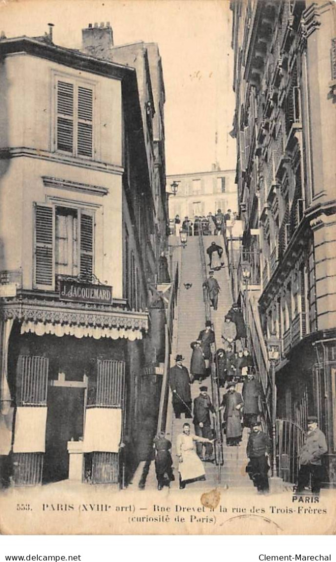 PARIS - Rue Drevet à La Rue Des Trois Frères - état - Paris (18)