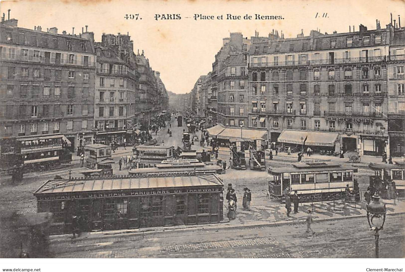 PARIS - Place Et Rue De Rennes - Très Bon état - Piazze