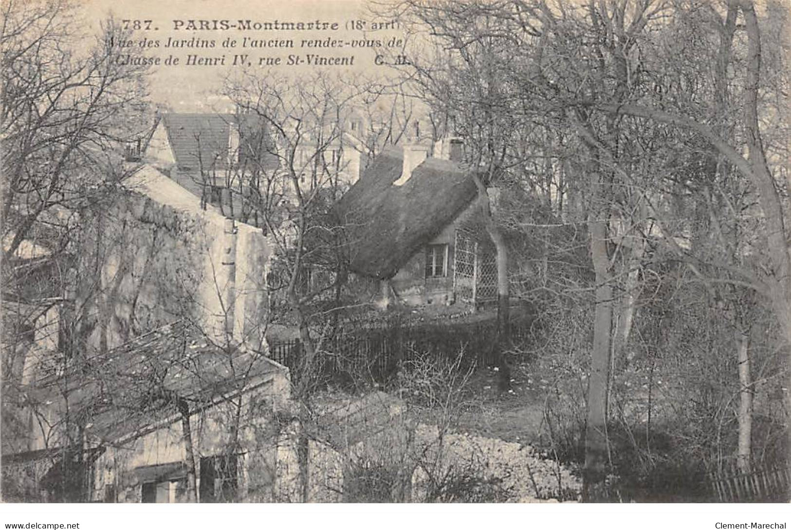 PARIS - Montmartre - Vue Des Jardins De L'ancien Rendez Vous De Chasse De Henri IV - Rue Saint Vincent - Trsè Bon état - District 18