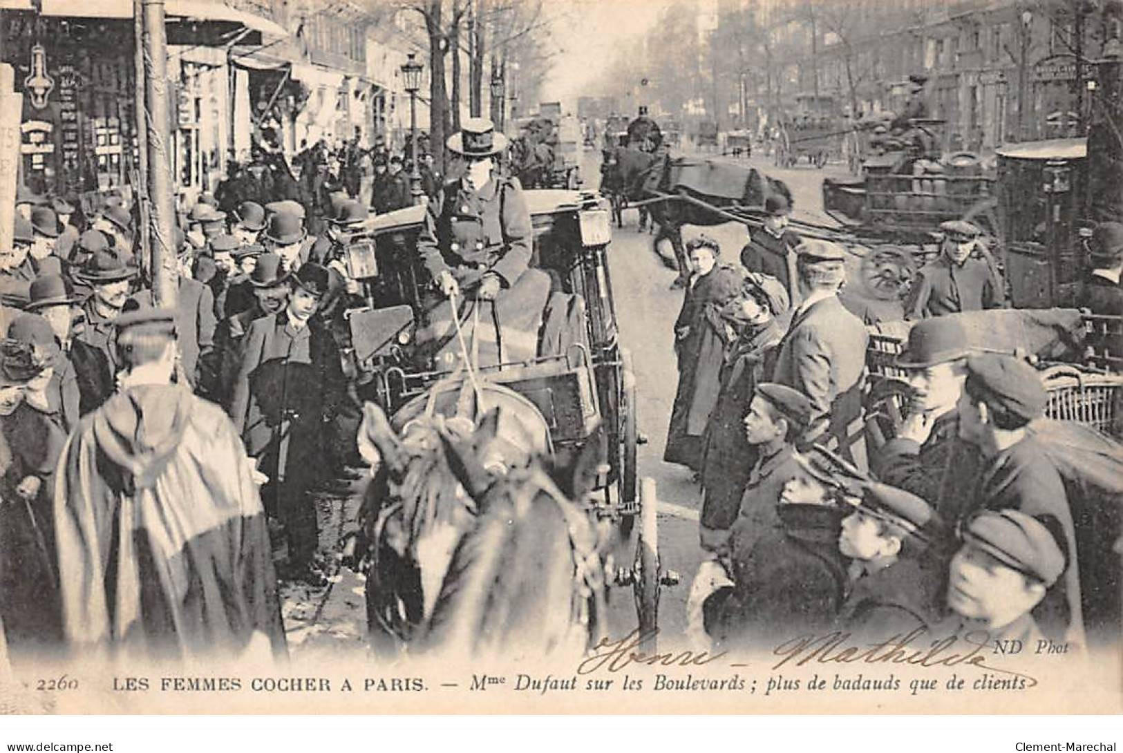 PARIS - Les Femmes Cocher à Paris -Mme Dufaut Sur Les Boulevards - Très Bon état - Nahverkehr, Oberirdisch