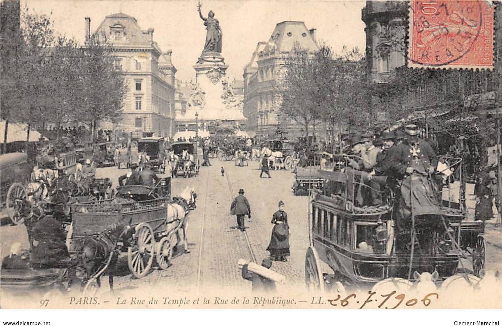 PARIS - La Rue Du Temple Et La Rue De La République - Très Bon état - Autres & Non Classés