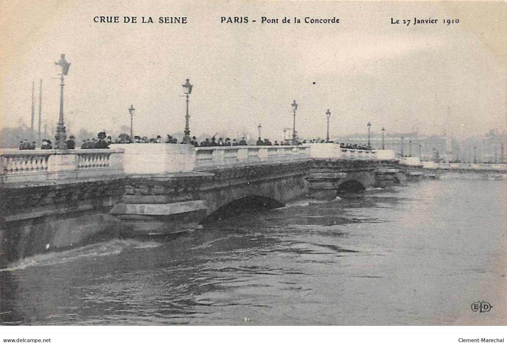 PARIS - Crue De La Seine 1910 - Pont De La Concorde - Très Bon état - Inondations De 1910